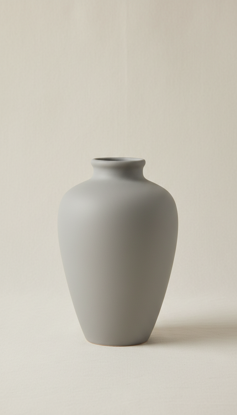 Vase gris galet en céramique